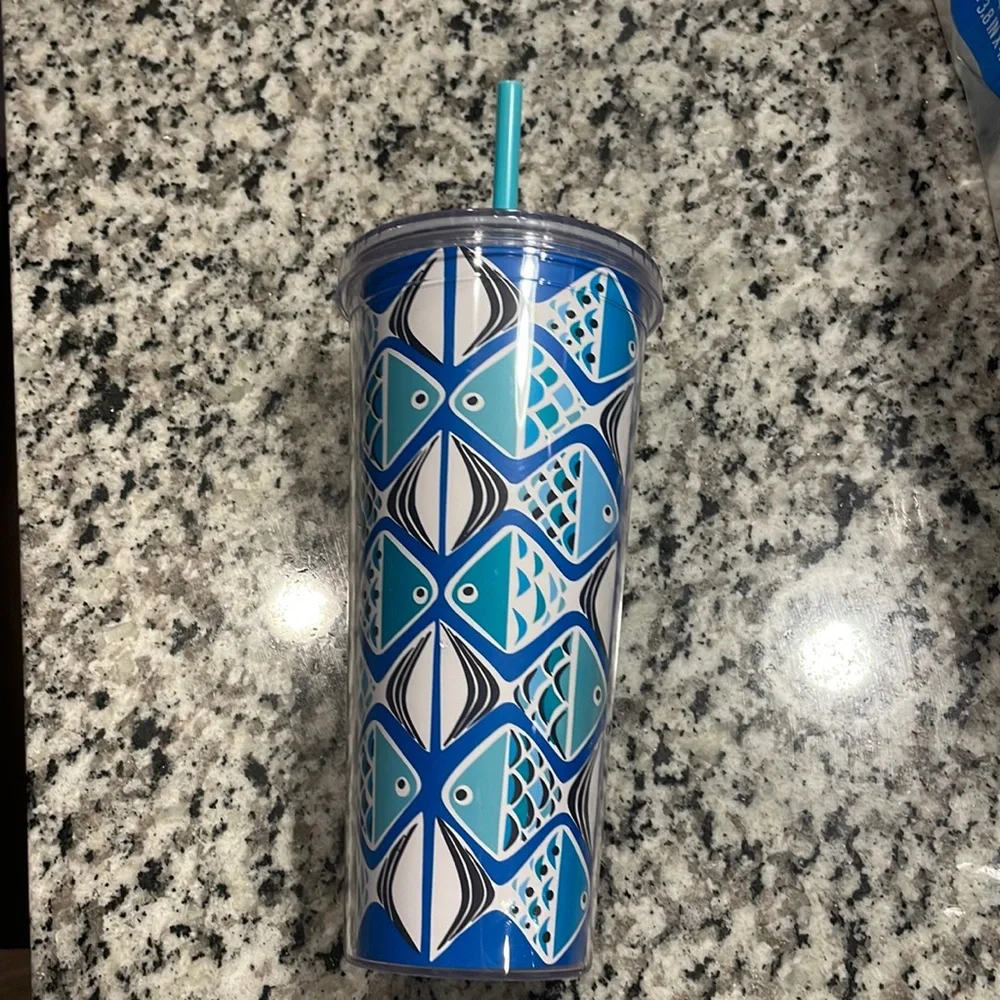 Vera Bradley- Fish Tumbler- 24oz